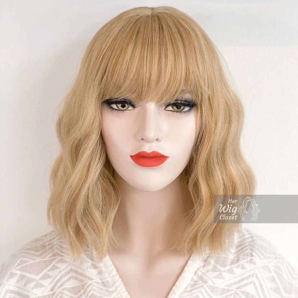 Golden Blonde Wavy Wig with Bangs | Gwen - Picture 9 of 9
